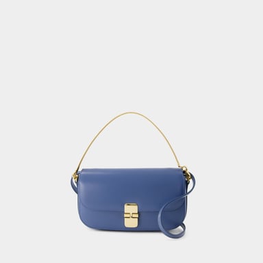 Grace Chaine Clutch - A.P.C. - Leder - Ozeanblau
