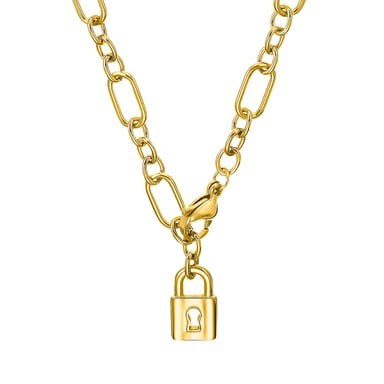 s.Oliver Chaîne avec pendentif pour dames, acier inoxydable | serrure