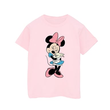 Disney Mädchen Minnie Mouse Bunny Hug T-Shirt aus Baumwolle (Baby Pink)