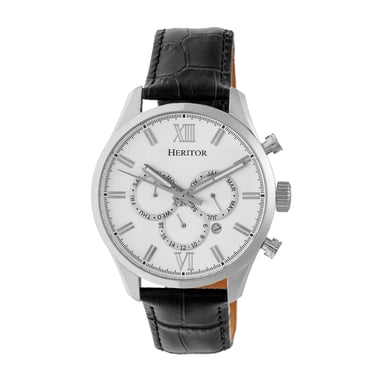 Heritor Automatik Benedict Lederarmbanduhr mit Tag/Datum