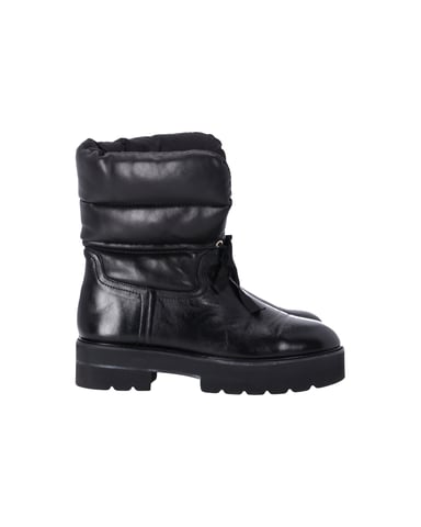Stuart Weitzman Tyler Gepolsterte Ankle Boots aus schwarzem Leder