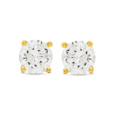 Luxenter Ohrringe, Basic 925 Sterling Silber und Brillant Zirkonia in 18 Karat Gelbgold verarbeitet