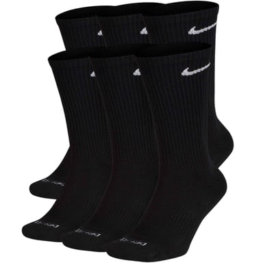 Nike Everyday Plus Cushioned Training Crew Socks (6 Pairs) Black