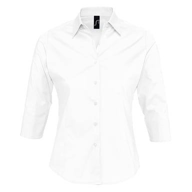 SOLS Damen Effect Bluse / Arbeitsbluse, 3/4-Ärmel (Weiß)