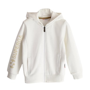 Superga Childrens/Kids Sleeve Print Full Zip Drawstring Hoodie (Weiß)