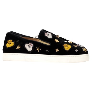 Christian Louboutin Mister Academy Slip-On Sneakers aus schwarzem Samt