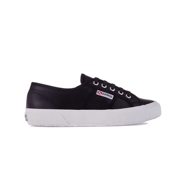 Superga Unisex Erwachsene 2750 Efglu Leder Turnschuhe (Schwarz/Weiß)