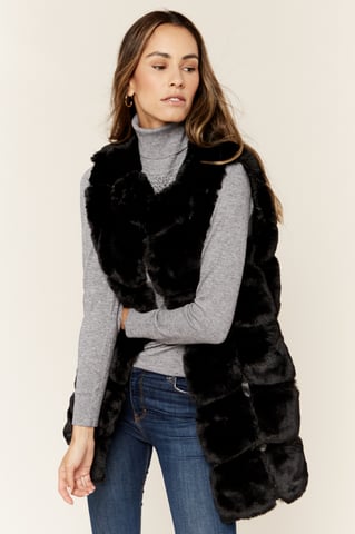 Box Cut Kunstfell Gilet Jacke