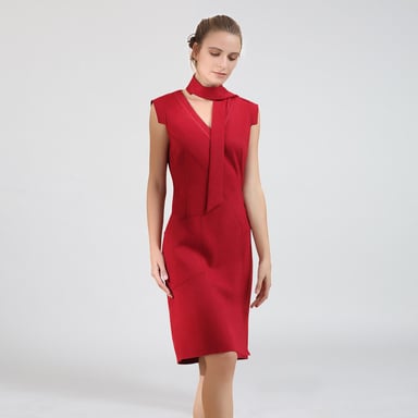 Kleid aus Stretch-Wildleder
