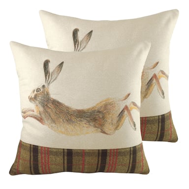 Hunter Leaping Hare Cushions (Twin Pack)