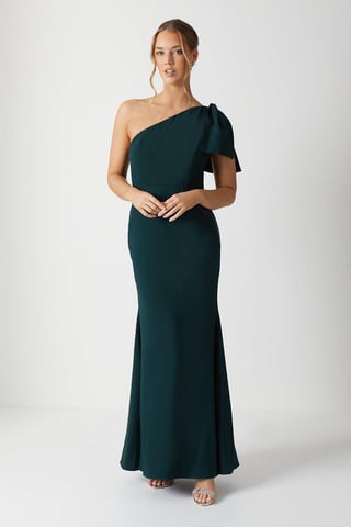 Bow One Shoulder Bridesmaids Dress