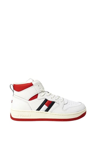 Tommy Hilfiger Jeans Men's Printed Rubber Sole Sneakers in White