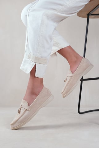Where's That From Womens 'Pegasus' Slip On Trim Loafers With Accessory Detailing