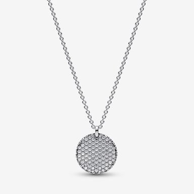 Pandora 'Timeless Pavé' Women's 925 Sterling Silver Chain with Pendant - Silver 392632C01-45