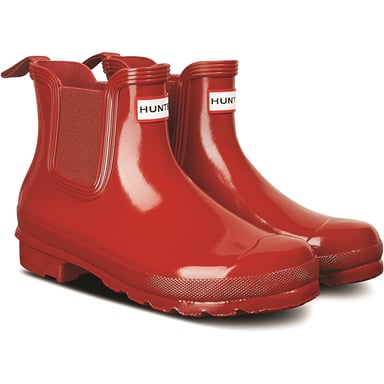 Hunter Original Chelsea Gloss Gummistiefel für Frauen Military Red Wellington Boots