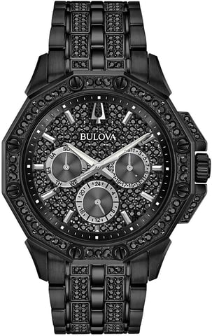 Bulova Crystal Octava Herren Uhr Schwarz 98C134