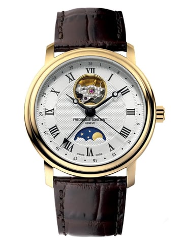 Frédérique Constant Heart Beat Moonphase Braun Herren Armbanduhr FC-335MC4P5