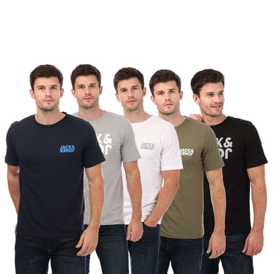 Lot 5 t-shirts Corp Reverse Jack Jones Pour Homme en Multicolor