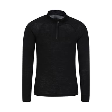 Mountain Warehouse Herren Merino II Base Layer Top (Schwarz)