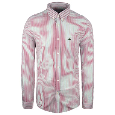 Lacoste reguläre Fit Herren Rot/weißes Hemd