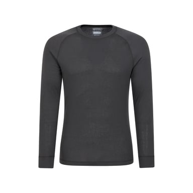 Mountain Warehouse Herren Talus Rundhalsausschnitt Langarm-Thermo-Top (Holzkohle)