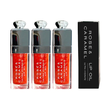 3 x Rose & Caramel Lip Oil 7.5ml - Mars