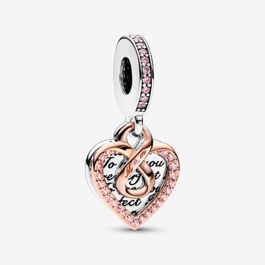 Pandora 'Family & Friends' Women's 925 Sterling Silver Charm - Silver/Rose 782641C01