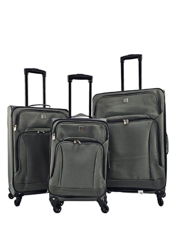 Graue, leichte 4-Rad-Gepäck-Reisekoffer, weiche Taschen, Koffer