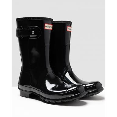 Kaufen Sie Hunter Original Short Gloss Damen Gummistiefel In Schwarz