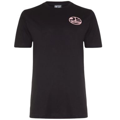Schwarzes T-Shirt mit ovalem DS-Logo von Diesel