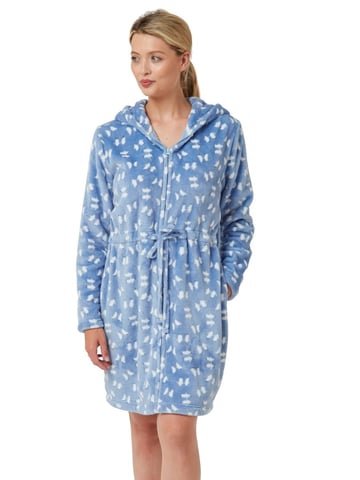 Snowflake Fleece Hooded Robe