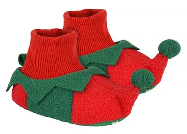 Baby Plüsch Weihnachtspantoffeln für Winter | Neuheit weiche Sohle warm Elf & Rentier Hausschuhe für Baby Jungen & Mädchen - Elf