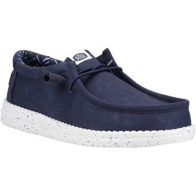 HEYDUDE Wally Canvas 100% Baumwolle Herren Marine Bootsschuhe