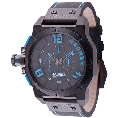 HAUREX ITALY:SPACE SCHWARZ/BLAUE UHR