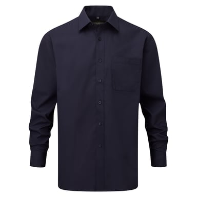 Russell Collection Herren Langarmhemd (French Navy)