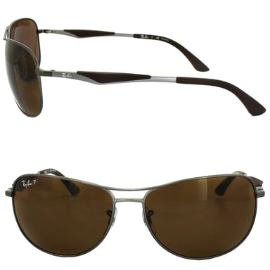 Ray-Ban Aviator Unisex Gunmetal Braun Polarisierte Sonnenbrille