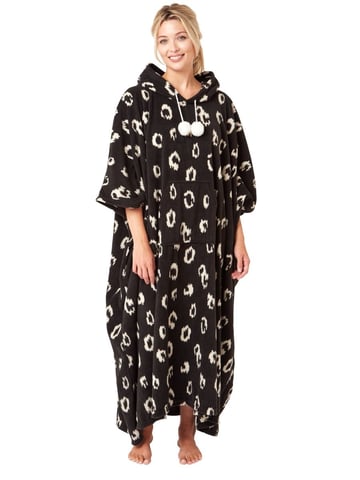 Bold Animal Print Fleece Poncho