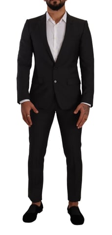 Dolce & Gabbana Herren Schwarzer MARTINI Einreiher 2-Teiler Anzug