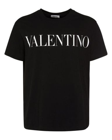 Schwarzes T-Shirt aus Baumwolljersey mit Logo-Print von Valentino