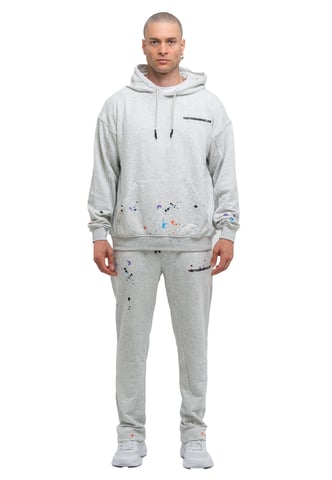 Tom Barron Herren-Trainingsanzug-Set Paint Splatter in Oversize