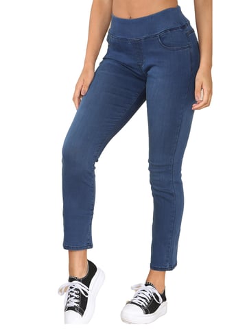 Enzo | Damen Jeans mit breiterer Taille - Blau