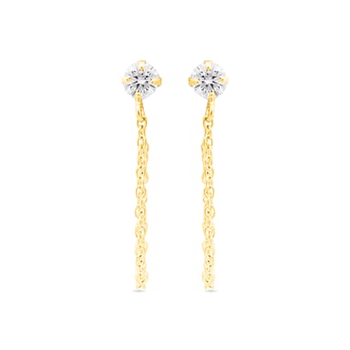 Luxenter Ohrringe aus 925er Sterlingsilber mit funkelnden Zirkonias in 18K Gelbgold - Essential
