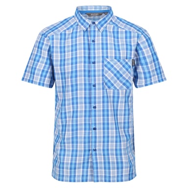 Regatta Mens Mindano VI Kariertes Kurzarmhemd (Imperial Blue)