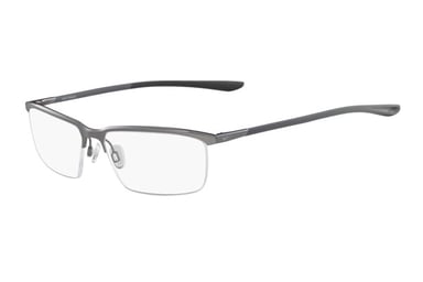 Nike Rectangular titanium Unisex Eyeglasses Gunmetal / Clear Lens