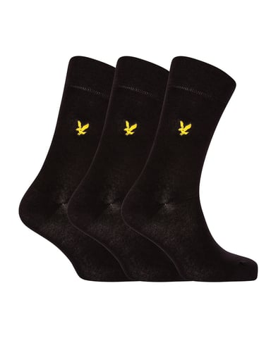 Lyle & Scott – Schwarze Socken im 3er-Pack