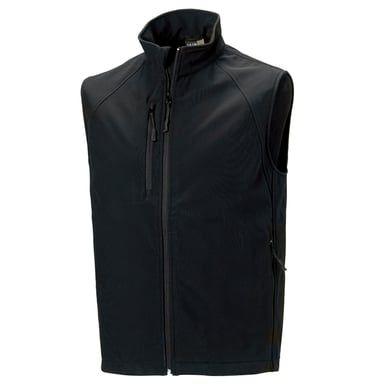 Russell Mens 3 Layer Soft Shell Gilet Jacke (Schwarz)