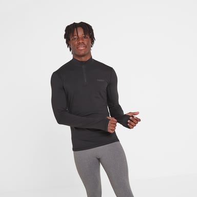 Snowdon Mens Thermal Zipneck Black
