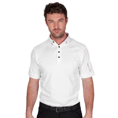 Island Green - Poloshirt Abgesteppt für Herren - Emblem (Weiß)
