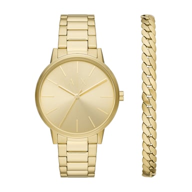 Armani Exchange Cayde Gold Herren Armbanduhr AX7144SET