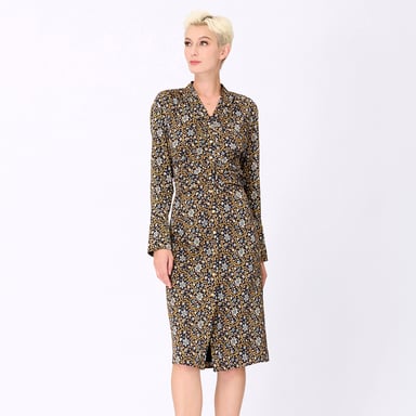 Hemdblusenkleid mit Art-Deco-Print